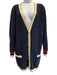 Gucci Size XL Navy Cotton Blend Button Front Contrast Edging Cardigan Navy / XL