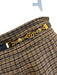 Gucci Size 48 Brown Linen Plaid Zip & Hook Closure Pleated A line Skirt Brown / 48