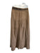 Gucci Size 48 Brown Linen Plaid Zip & Hook Closure Pleated A line Skirt Brown / 48