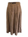 Gucci Size 48 Brown Linen Plaid Zip & Hook Closure Pleated A line Skirt Brown / 48