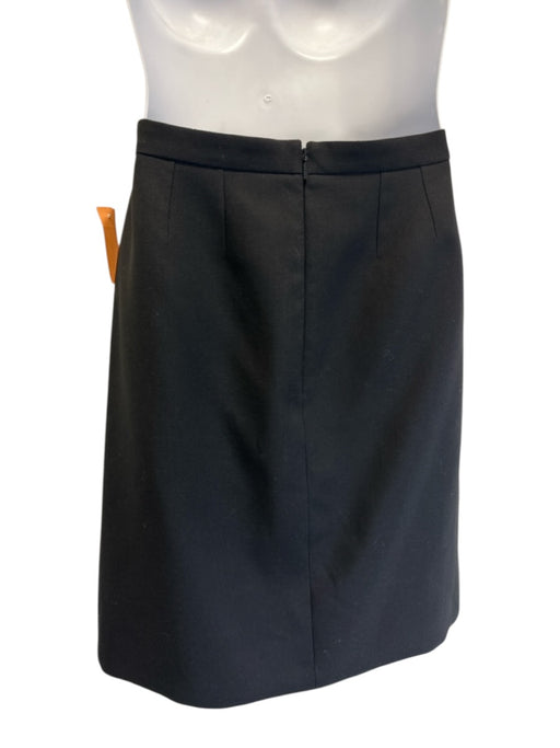 Gucci Size 50 Black Wool Zip & Hook Closure Textured A Line Skirt Black / 50