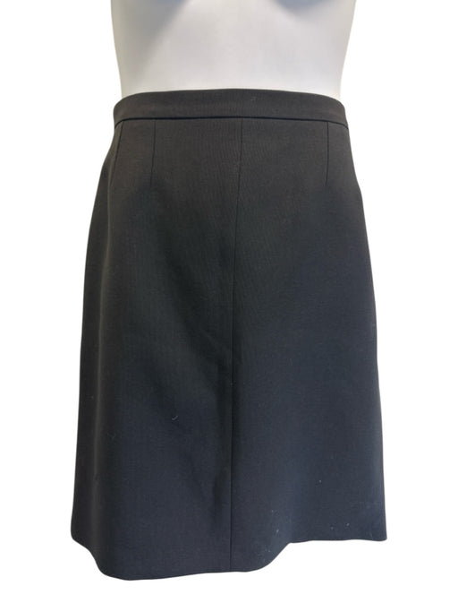 Gucci Size 50 Black Wool Zip & Hook Closure Textured A Line Skirt Black / 50