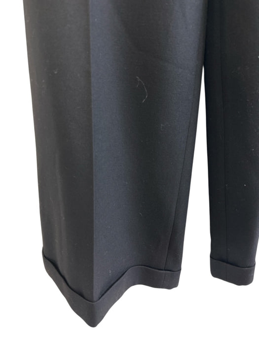 Gucci Size 50 Black Wool Zip, Hook & Button Wide Leg High Waist Trouser Pants Black / 50