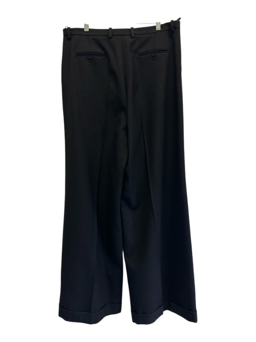 Gucci Size 50 Black Wool Zip, Hook & Button Wide Leg High Waist Trouser Pants Black / 50