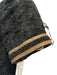 Gucci Size 50 Black Poly Blend Tweed Zip Back gold accent Wide Neck Dress Black / 50
