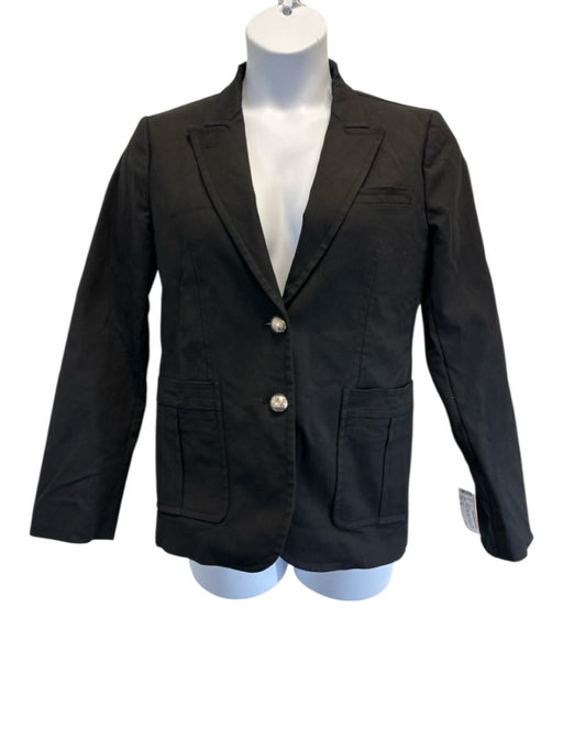 Gucci Size 46 Black Cotton Blend 2 Buttons Patch Pocket Jacket Black / 46