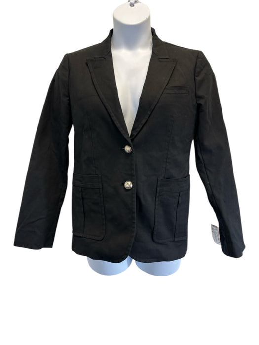 Gucci Size 46 Black Cotton Blend 2 Buttons Patch Pocket Jacket Black / 46