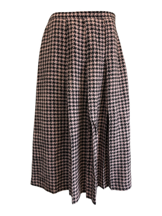 Gucci Size 48 Pink & Black Wool Blend Houndstooth Tweed Pleat 3 button Skirt Set Pink & Black / 48