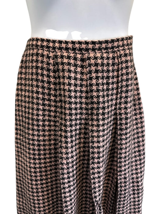 Gucci Size 48 Pink & Black Wool Blend Houndstooth Tweed Pleat 3 button Skirt Set Pink & Black / 48