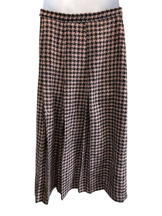 Gucci Size 48 Pink & Black Wool Blend Houndstooth Tweed Pleat 3 button Skirt Set Pink & Black / 48