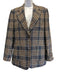 Gucci Size 48 Blue, Orange & Multi Linen Blend Plaid Padded Shoulders Blazer Blue, Orange & Multi / 48