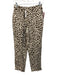 J. Crew Size 2 Cream & Brown Elastic Waist Spotted Zip & Button Tapered Pants Cream & Brown / 2