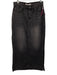 Mother Snacks Size 27 Black Wash Cotton Denim Zip & Button Faded Maxi Skirt Black Wash / 27