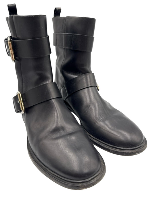 Proenza Schouler Shoe Size 40 Black Leather Upper Silver Tone Accent Boots Black / 40