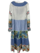 Farm Rio Size S Blue, Green & Multi Cotton Tassle Beads Embroidered Tiered Dress Blue, Green & Multi / S