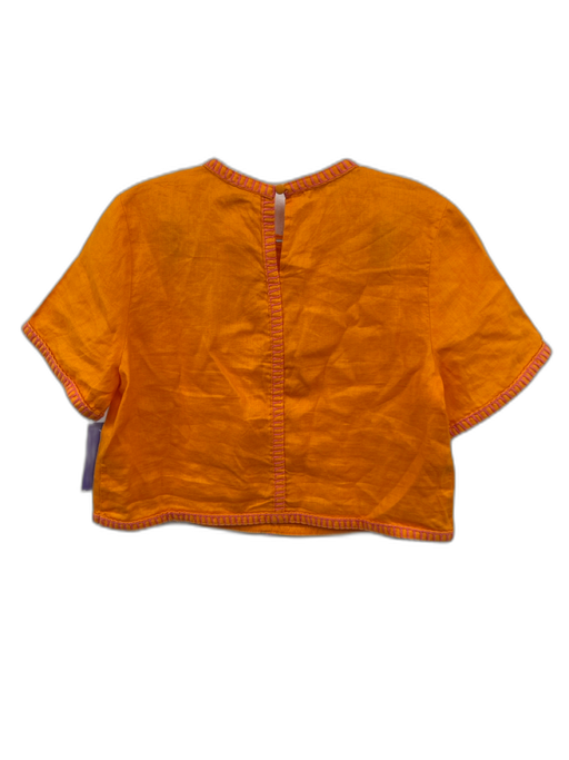 Magaschoni Size S Orange & Pink Linen Stich detail Crew Neck Skirt Set Orange & Pink / S