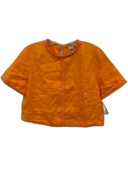 Magaschoni Size S Orange & Pink Linen Stich detail Crew Neck Skirt Set Orange & Pink / S