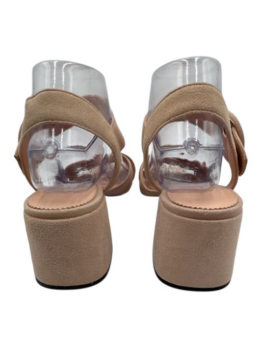 J. Crew Shoe Size 9 Light Pink Suede Rounded Square Toe Criss Cross Sandals Light Pink / 9