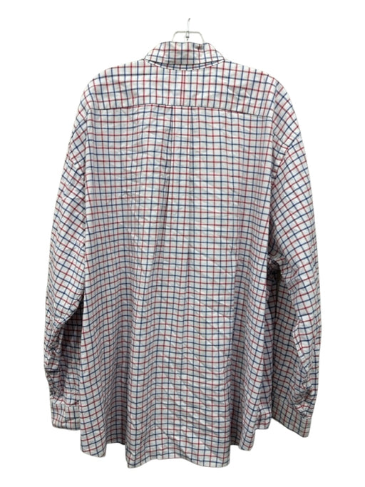Ralph Lauren Size 3XB White & Multi Cotton Grid Button Up Long Sleeve Shirt White & Multi / 3XB
