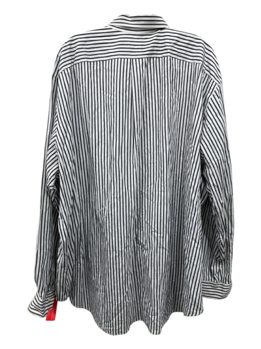 Ralph Lauren Size 3XB White & Black Cotton Striped Button Up Long Sleeve Shirt White & Black / 3XB
