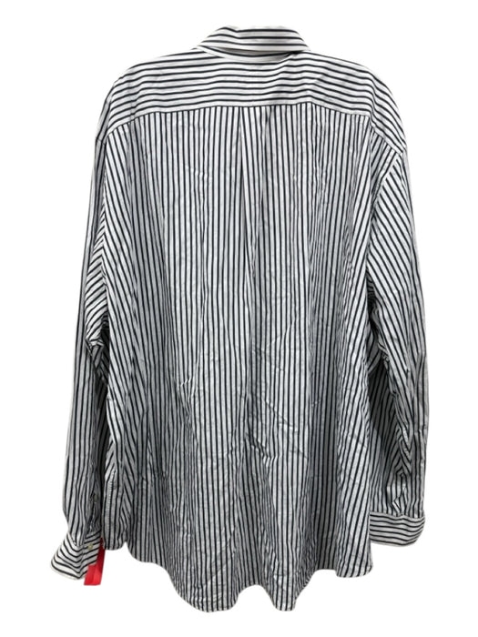 Ralph Lauren Size 3XB White & Black Cotton Striped Button Up Long Sleeve Shirt White & Black / 3XB