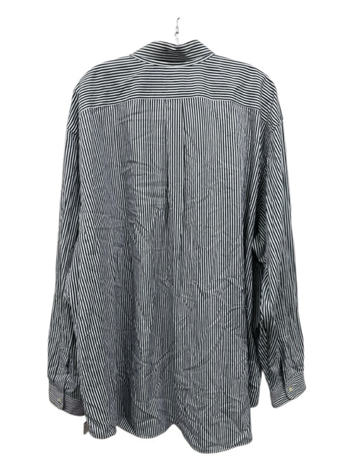 Ralph Lauren Size 3XB White & Black Cotton Striped Button Up Long Sleeve Shirt White & Black / 3XB