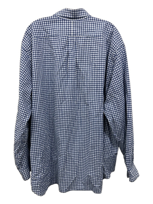 Ralph Lauren Size 3XB Navy & White Cotton Gingham Button Up Long Sleeve Shirt Navy & White / 3XB