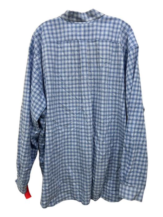 Ralph Lauren Size 3XB Blue & White Cotton Plaid Button Up Long Sleeve Shirt Blue & White / 3XB