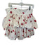 Maeve Size M White & Red Cotton Strapless Lips Bubble Hem Short Set White & Red / M