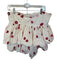 Maeve Size M White & Red Cotton Strapless Lips Bubble Hem Short Set White & Red / M