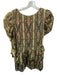 Loveshackfancy Size M Gold & Green Viscose Blend Long Sleeve Flowers Dress Gold & Green / M