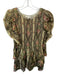 Loveshackfancy Size M Gold & Green Viscose Blend Long Sleeve Flowers Dress Gold & Green / M