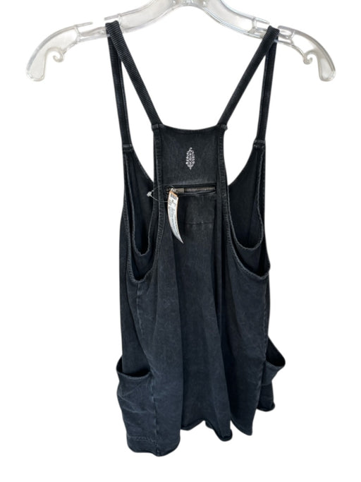 FP Movement Size M Black Cotton Back Zip Spaghetti Strap built in shorts Romper Black / M