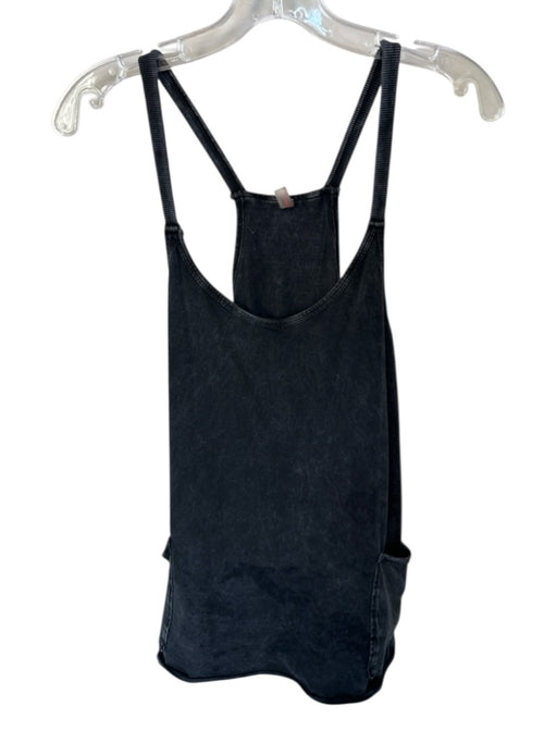 FP Movement Size M Black Cotton Back Zip Spaghetti Strap built in shorts Romper Black / M