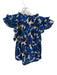 Olivaceous Size Large blue and white Cotton ruffles V Neck Floral Top blue and white / Large