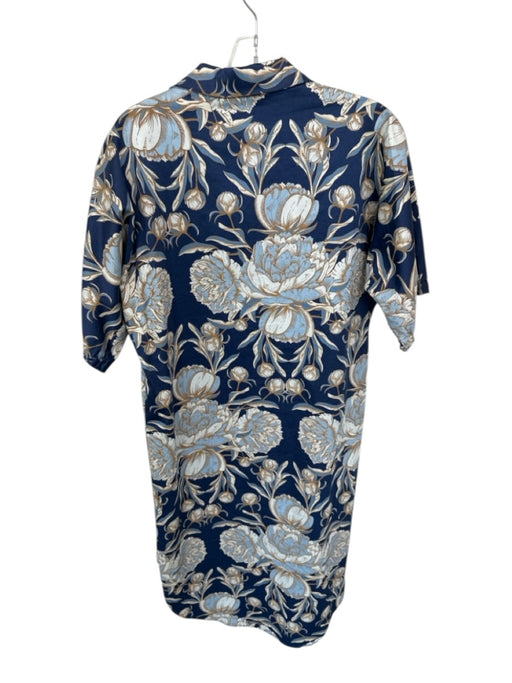 Emily McCarthy Size XS Dark Blue & Light Blue cotton spandex Collared Midi Dress Dark Blue & Light Blue / XS