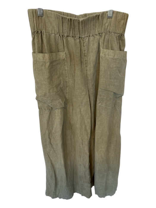 Free People Size S Sage green Cotton High Waist Wide Leg Cropped Pants Sage green / S