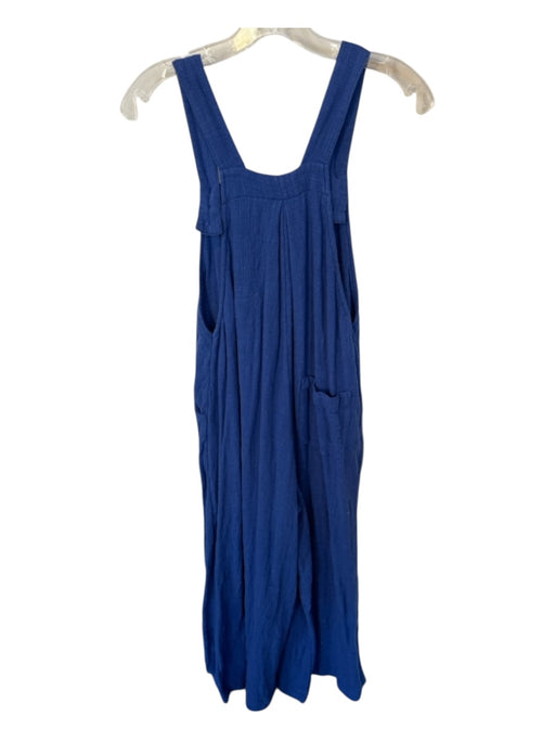 Free People Size S Blue Cotton Textured Wide Leg Jumper Blue / S