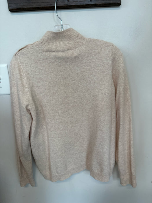 Berenice Size S Cream Wool & Cashmere Turtle Neck Button Detail Sweater