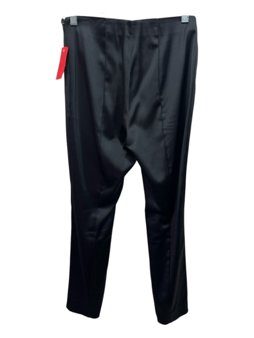 Theory Size 8 Black Acetate Blend Satin Feel Elastic Waist Side Zip Slim Pants Black / 8