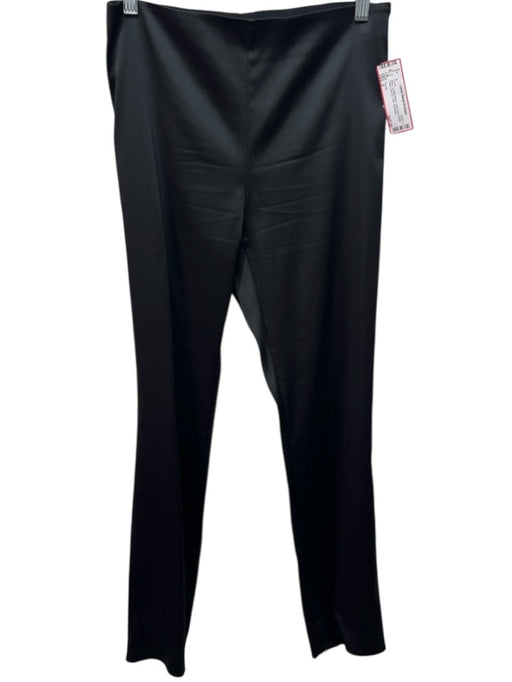 Theory Size 8 Black Acetate Blend Satin Feel Elastic Waist Side Zip Slim Pants Black / 8