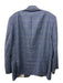 H Stockton Blue & Gray Wool Blend Plaid 2 Button Men's Blazer Blue & Gray / 46L