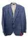 H Stockton Blue & Gray Wool Blend Plaid 2 Button Men's Blazer Blue & Gray / 46L