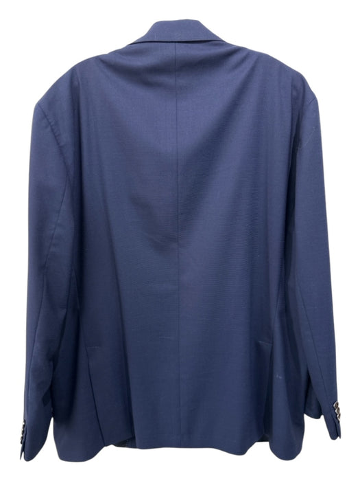 H Stockton Navy Wool Solid 2 Button Men's Blazer Navy / 48L