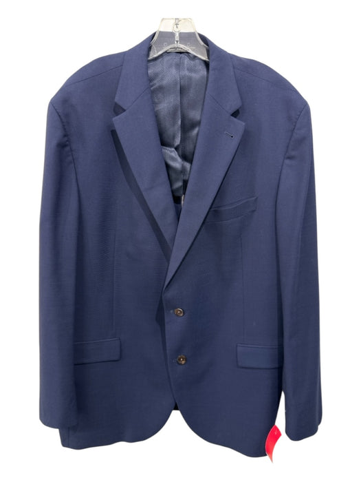 H Stockton Navy Wool Solid 2 Button Men's Blazer Navy / 48L