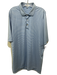 Peter Millar Size XL Blue & Gray Synthetic Striped Polo Athleisure Short Sleeve Blue & Gray / XL