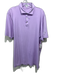 Peter Millar Size XL Purple & White Cotton Striped Polo Men's Short Sleeve Purple & White / XL