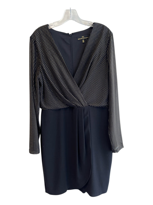 Dress the Population Size L Black & Gold Polyester Long Sleeve Gold detail Dress Black & Gold / L