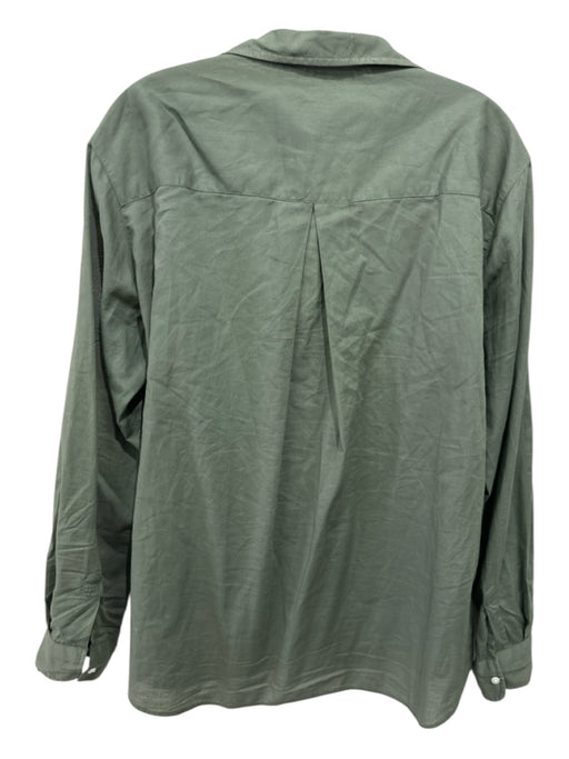 Grayson Size 5 Green Cotton Button Up Collar Long Sleeve Breast Pocket Top Green / 5