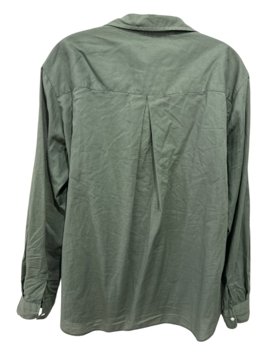 Grayson Size 5 Green Cotton Button Up Collar Long Sleeve Breast Pocket Top Green / 5